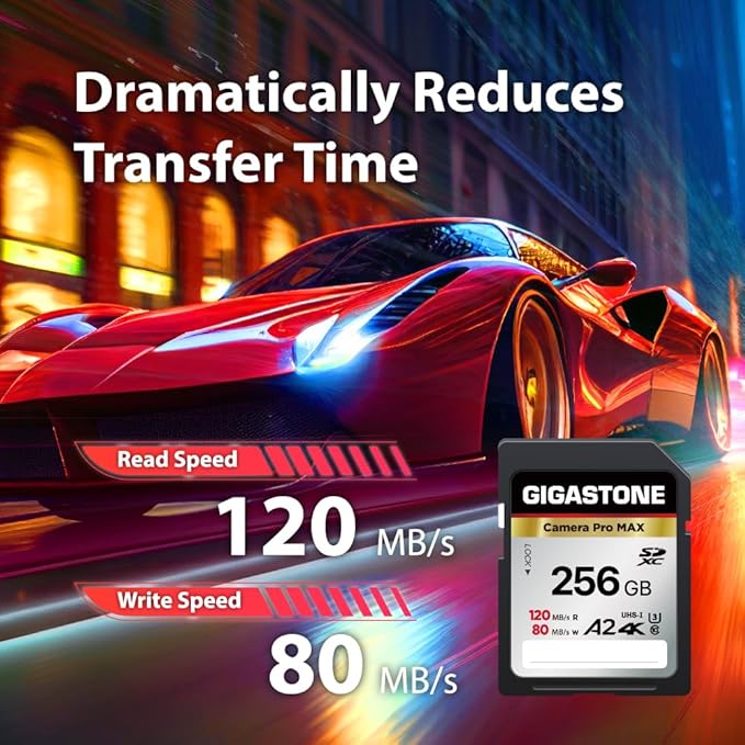 GIGASTONE 256GB 2-Pack SD Card, 4K Camera Pro MAX, A2 4K SDXC Memory Card High - Image 3