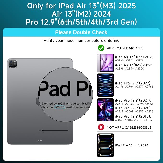 Transparent Case with Keyboard for iPad Air 13 Inch, iPad Pro 12.9 Inch - Image 2