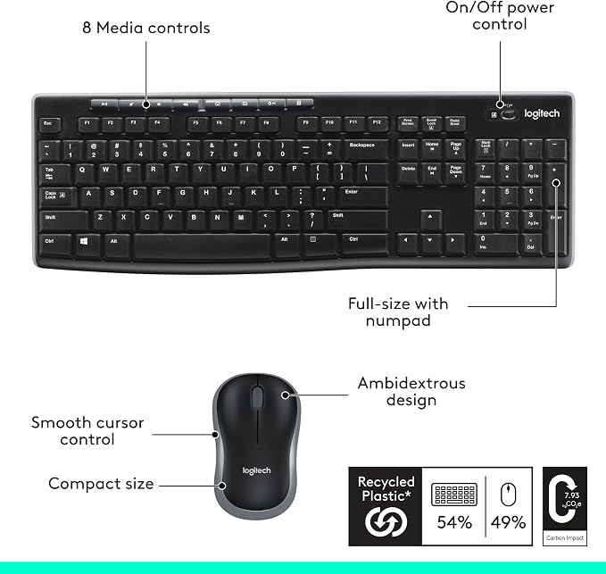 Logitech MK270 Wireless Keyboard and Mouse Combo - Image 7