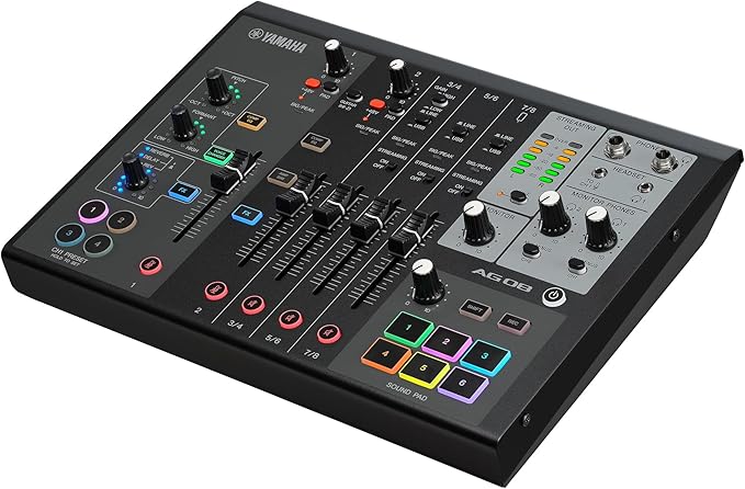 Yamaha AG08 Black 8-Channel Live Streaming Loopback Mixer/USB Interface by Yamaha