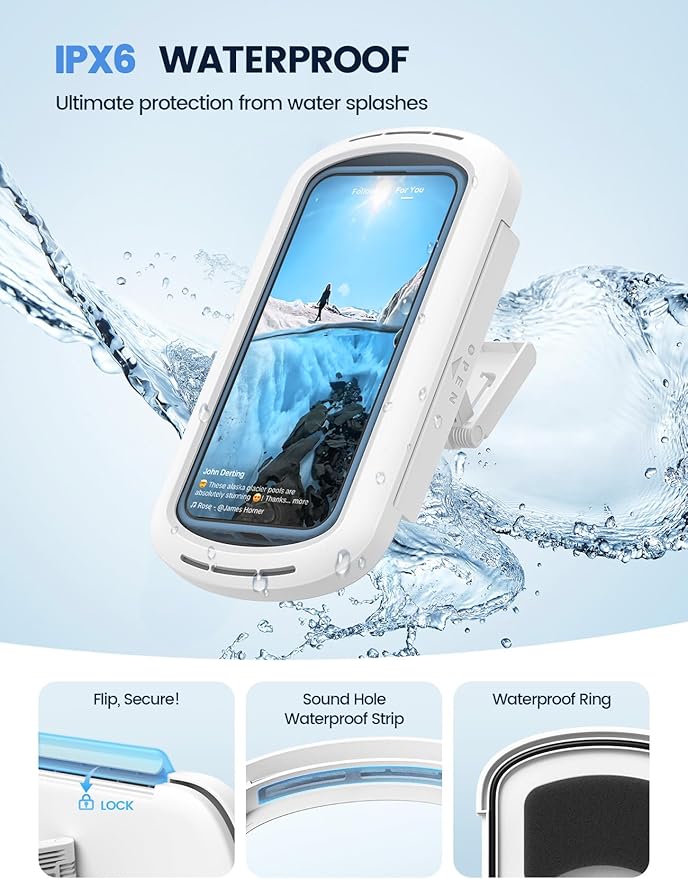 Lamicall [Enhanced Sound Quality Shower Phone Holder Waterproof, Speaker Hole & - Image 3
