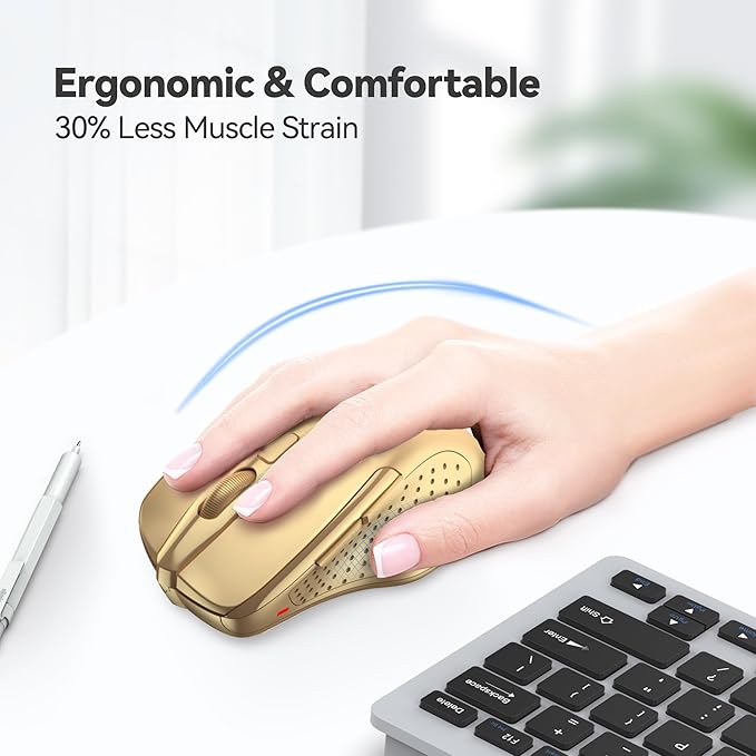 TECKNET Wireless Mouse, 2.4G Ergonomic Optical Mouse, Computer Mouse - Image 3