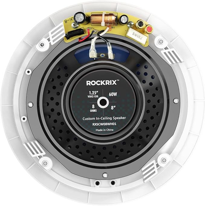 Audio 3-Way Premium in-Ceiling 8" Round Speaker, Dual 1-inch Silk Dome Tweeters - Image 4