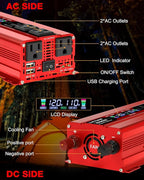 LVYUAN 1000W Car Power Inverter 12V to 110V DC to AC - Image 2