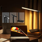 White crown LED Desk Lamp with 15W Wireless Charger & USB Port, Dimmable Table - Image 7
