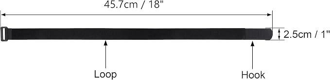 12 Pack 1 x 18 Inches Hook and Loop Reusable Fastening Cable Tie Down Straps by - Image 3