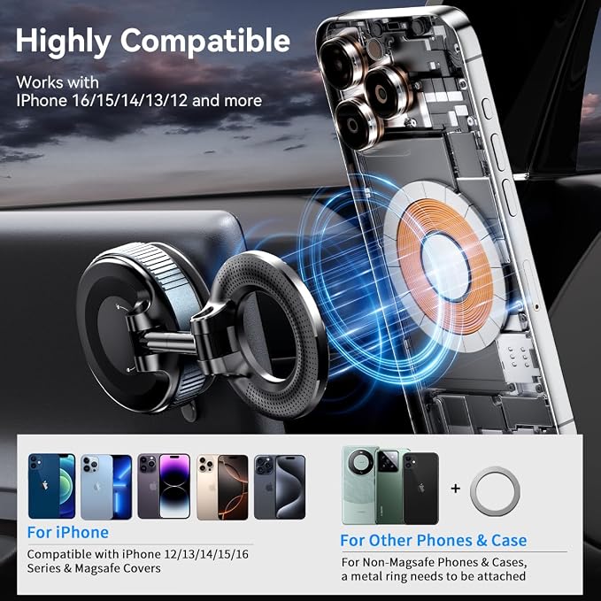 Upgraded Nano Gel Magnetic Phone Holder, 360° Rotation Vacuum Suction Cell - Image 7