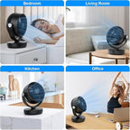 JRD Fans for Bedroom, 90° Oscillating Air Circulator Fan, 13 Inch Quiet Table - Image 7