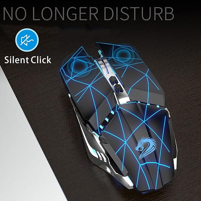 TENMOS T12 Wireless Gaming Mouse Rechargeable, 2.4G Silent Optical Wireless - Image 4