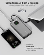 65W Power Bank, 25000mAh Travel Essential USB C Laptop Portable Charger - Image 3