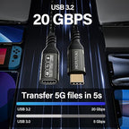 USB-C Extension Cable 16.5ft/5M, Male to Female Extender, Braided Data Cord - Image 3