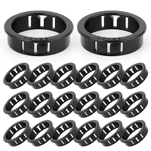 20PCS 1-1/2" Black Cable Snap Bushing Grommet, Snap in Cord Bushing Protect by Unknown