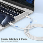 3-Pack Grey 3.3FT 60W USB C to USB C Cable, Type C to Type C Cable, Fast - Image 7
