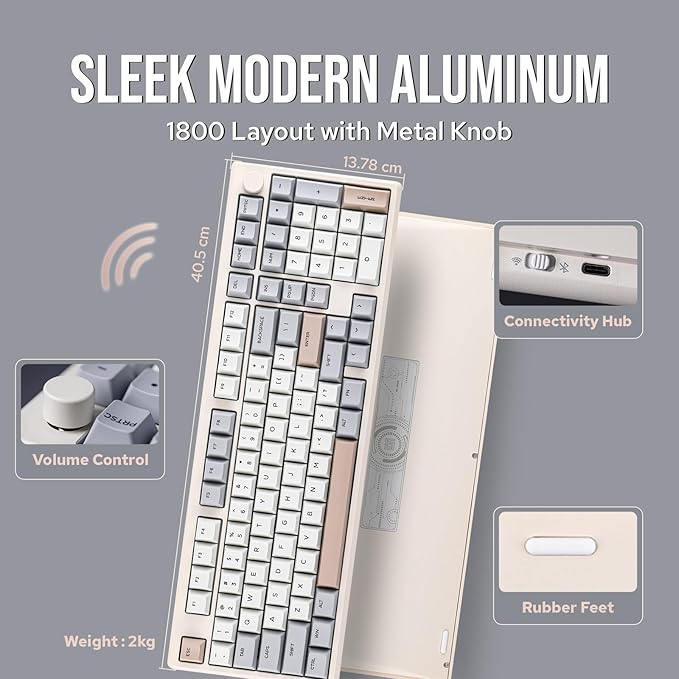 EPOMAKER Galaxy100 QMK/VIA Wireless Gaming Keyboard, Aluminum Shell, - Image 3
