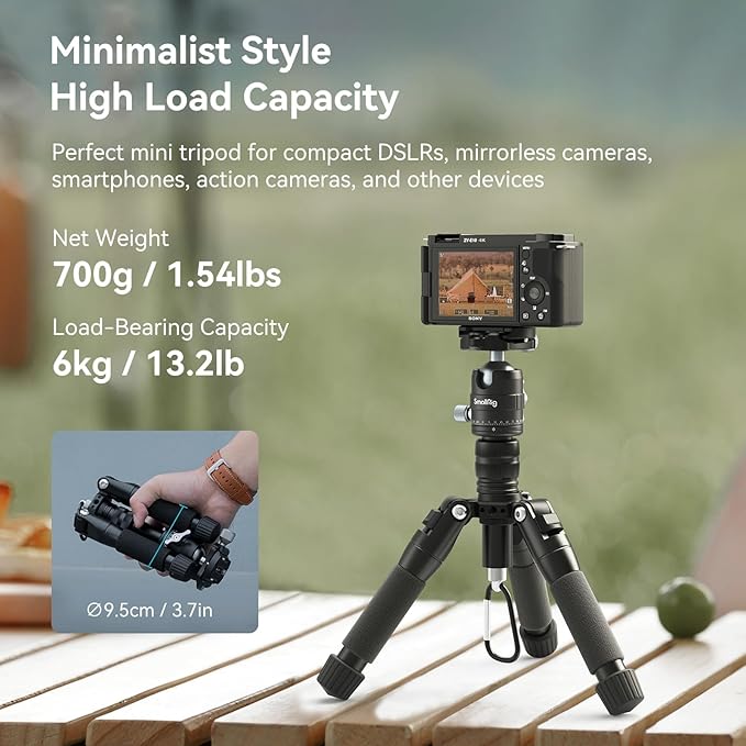 SmallRig VT-20 Aluminum Mini Tripod, Compact Desktop Tripods - Image 2