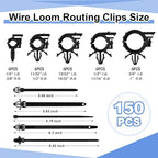 150 pcs Car Wire Loom Routing Clips Push Mount Cable Tie Assortment 10 Sizes - Image 2