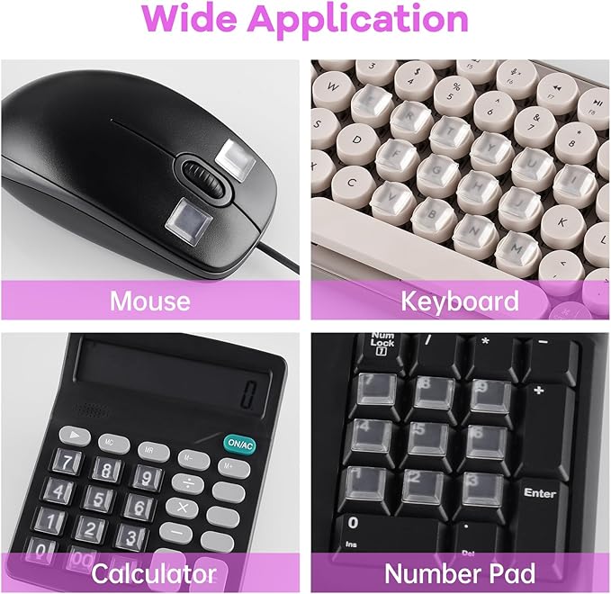 Tomorotec 80PCS Clear Silicone Raised Keyboard Key Cover Stickers - Image 7