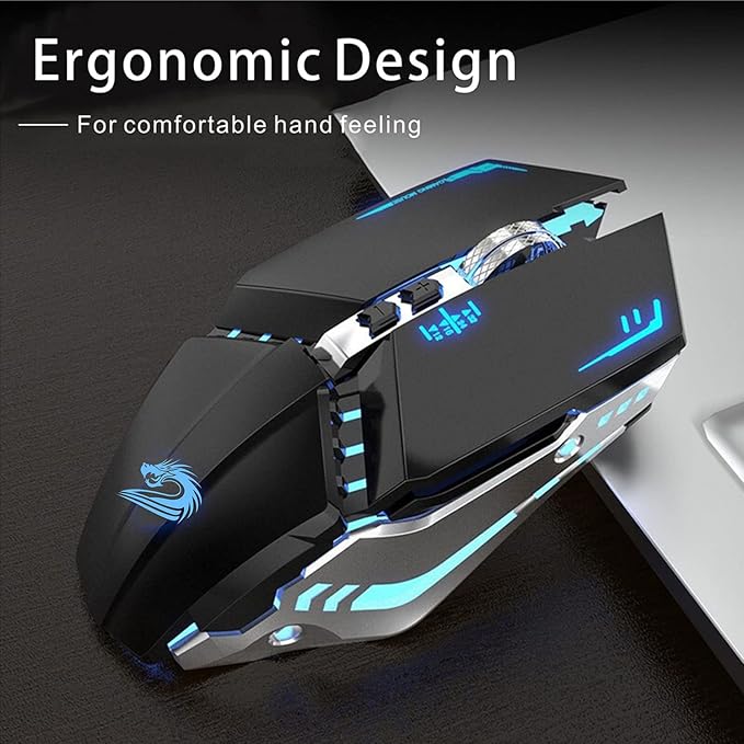 TENMOS T12 Wireless Gaming Mouse Rechargeable, 2.4G Silent Optical Wireless - Image 6