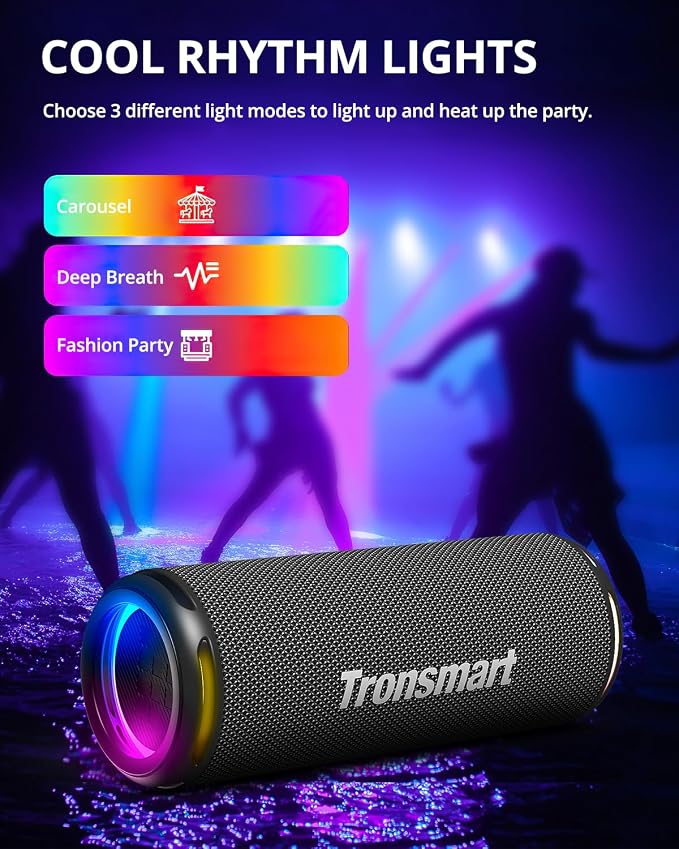 Tronsmart T7 Lite 24W Portable Bluetooth Speaker, Enhanced Bass, Rainbow Light - Image 6