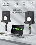 Set of 2 Dual Side Clamping Studio Monitor Stands Desk Clamp Speaker Stands - Image 7