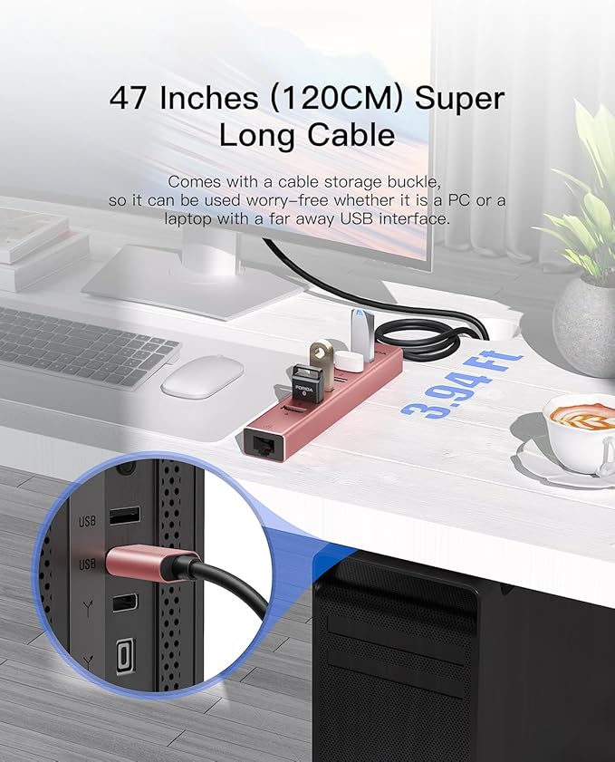Aluminum USB 3.0 Adapter USB to Ethernet HUB - Image 2