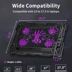 AICHESON Laptop Cooling Pad for 15.6 to 17.3 Inches PC Notebooks, 5 Fans - Image 9