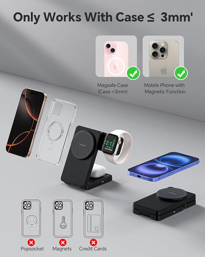 3 in 1 Charging Station for iPhone 16 15 14 13 12 Series, Wireless Charger for - Image 3