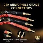 12 AWG Audiophile HiFi Speaker Audio Cable–4N OFC Core, 24K Gold-Plated Banana - Image 5