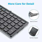 iClever Portable Keyboard, BK09 Foldable Bluetooth Keyboard - Image 7