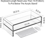 Egchi Clear Acrylic Monitor Stand Riser 2 Tier, 5.12 Inches High Clear Computer - Image 2