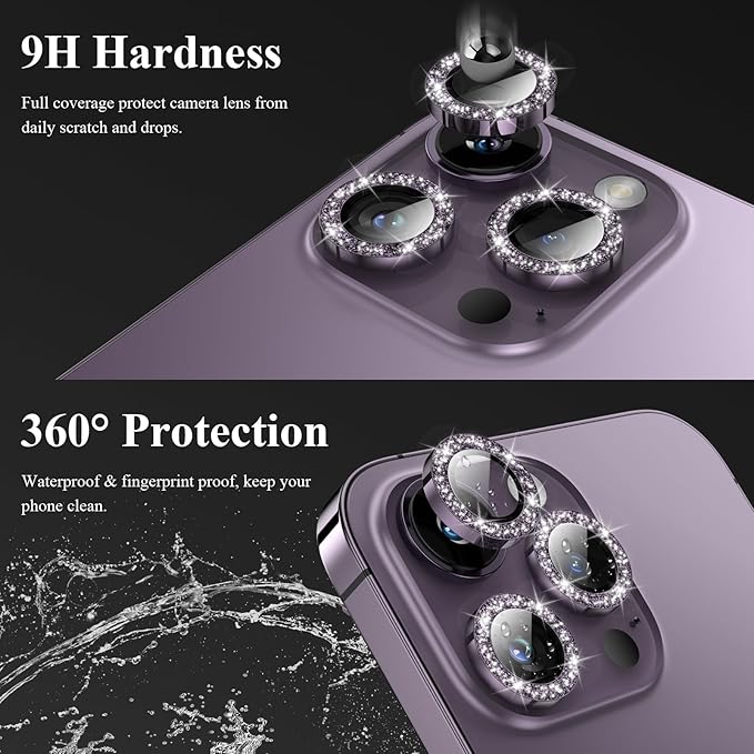 YWXTW Designed for iPhone 14 Pro/iPhone 14 Pro Max Camera Lens Protector Bling - Image 3