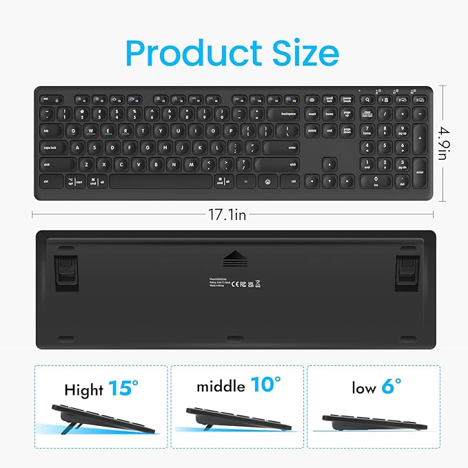 K9300 Wireless Bluetooth Keyboard, Support Multi Device Switching, Full Size - Image 6