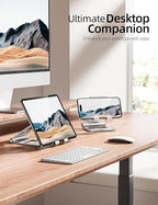 Nulaxy Aluminum Dual Foldable iPad Stand, Fully Adjustable Desktop Tablet Holder - Image 5