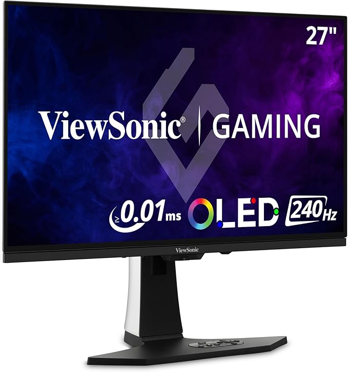 ViewSonic XG272-2K-OLED 27 Inch 1440p 240Hz OLED Ergonomic White Gaming Monitor by ViewSonicCorporation