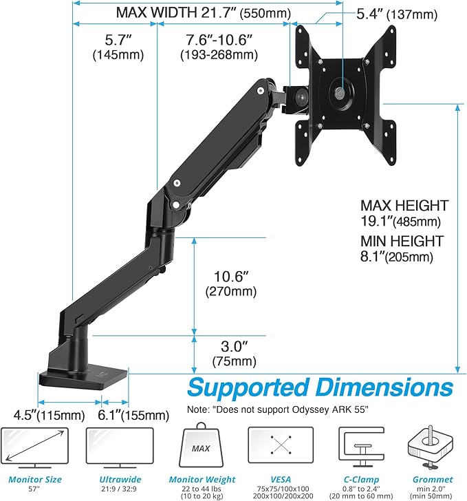 AVLT Single Monitor Arm Desk Mount - Image 4
