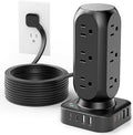 Flat Plug Power Strip Tower, TenTrend Dual PD 20W USB-C Charger Tower by TenTrend