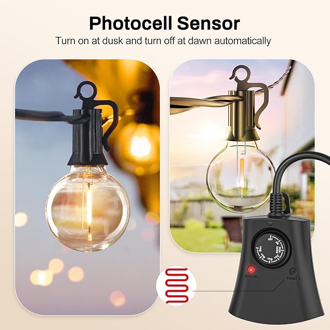 Lights Plug Timer Outdoor, Dusk to Dawn Electrical Timer Switch - Image 2