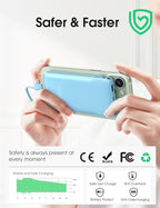 TG90° 10000mAh Power Bank with Built-in AC Wall Plug and Cables, Ultra Slim - Image 3