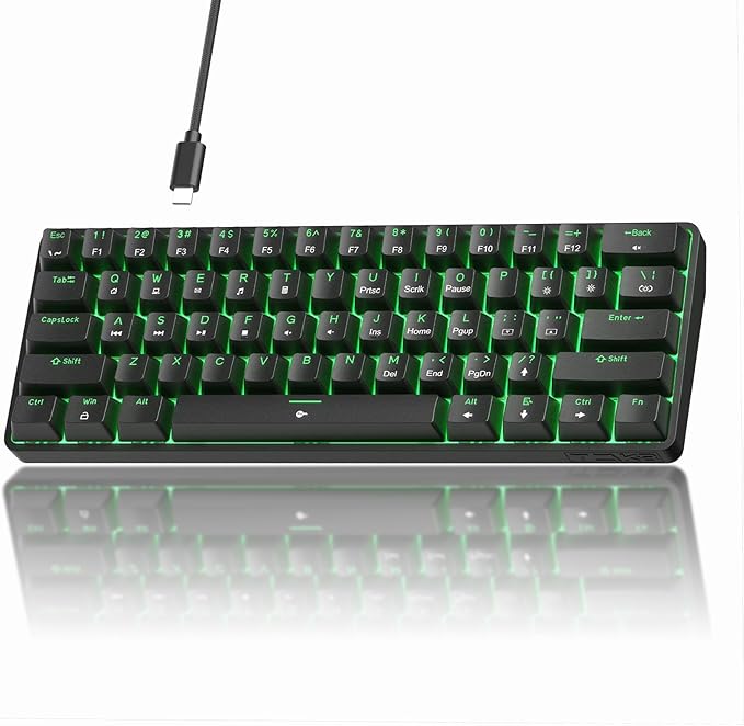 TMKB 60% Mechanical Gaming Keyboard, LED Backlight, Anti-Ghosting, Detachable by TMKB
