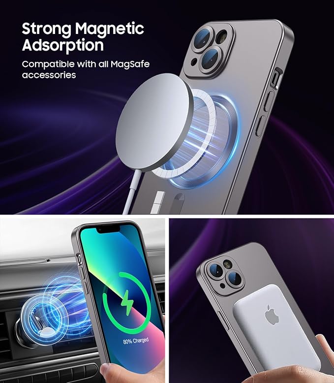 Magnetic for iPhone 13 Case Slim Soft Silicone Bumper Shockproof Metallic - Image 3