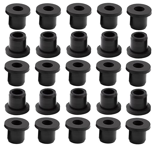 25 pcs 3/8" Drill Hole，3/16" ID Black Silicone Top hat Rubber Grommets by Unknown