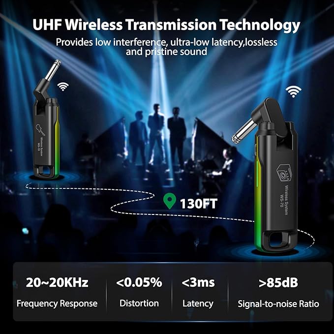 LEKATO Wireless Guitar System UHF Wireless Guitar Transmitter Receiver - Image 2