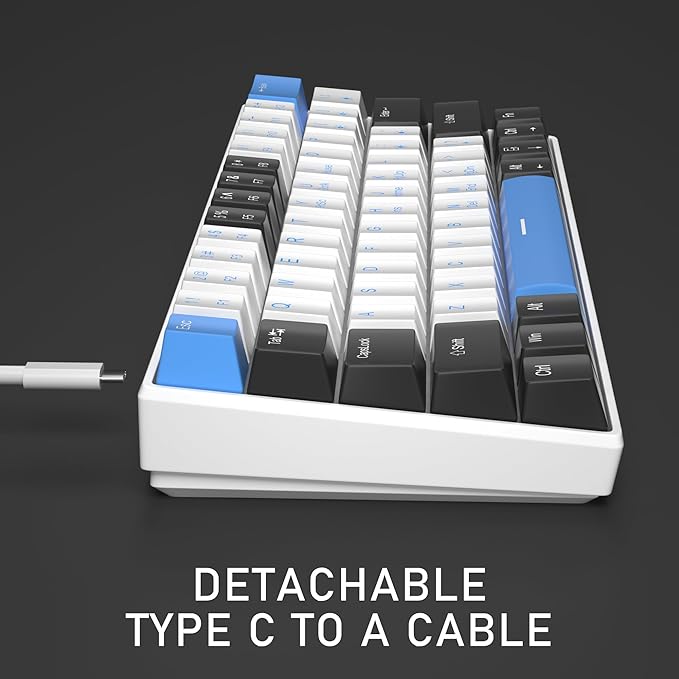 60% Mechanical Gaming Keyboard, Mixed Color Keycaps Gaming Keyboard - Image 5