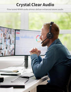 USB Headset with Microphone for PC, Wired Headphones with Noise Cancelling Mic - Image 2