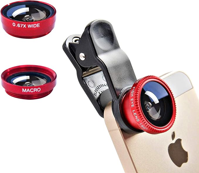 3 in 1 Cell Phone Camera Lens Kit Wide Angle Macro Fisheye Lens Universal by ANJIELOSMART