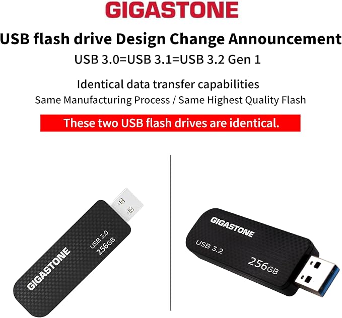 GIGASTONE 256GB Flash Drive, Z30 USB 3.2 Gen 1, 100MB/s Ultra Fast, Keychain - Image 2