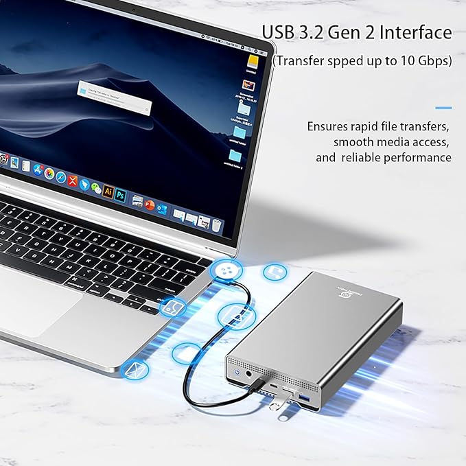 GX100 22TB USB 3.2 Gen 2 USB-C External Hard Drive - Image 4