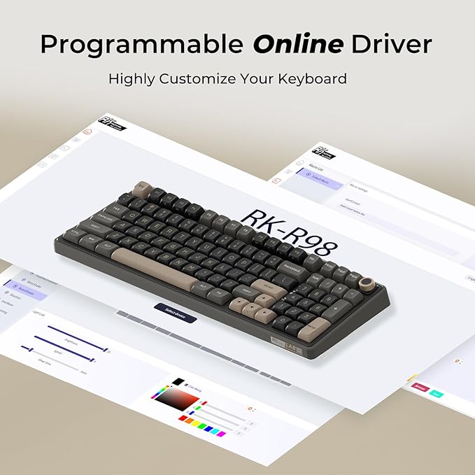 RK ROYAL KLUDGE R98 Pro Wired Mechanical Keyboard, RGB PC Gaming Keyboard - Image 6