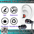 54Pcs Earbud Replacement Tips，Ear Bud Rubber Tips Silicone Earbud Tips Earbud - Image 7