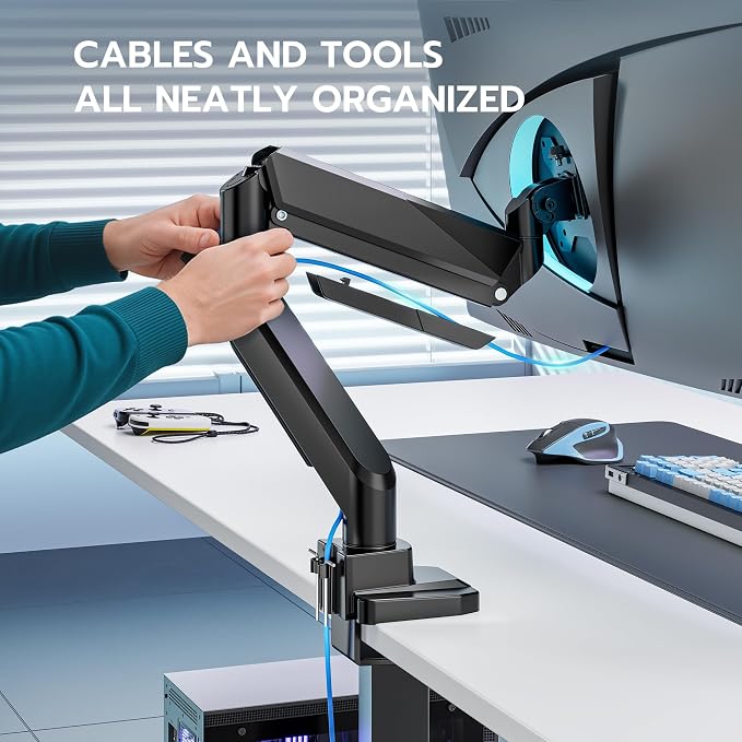 ARES WING Single Monitor Arm, Heavy Duty Adjustable Monitor Arm - Image 5